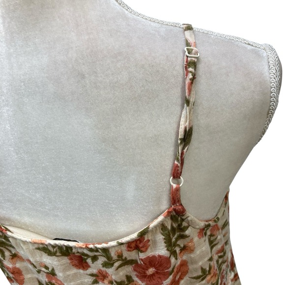 American Eagle Floral Sundress M Embroidered Tiered Cottage‎ core Babydoll Dress - Picture 7 of 10